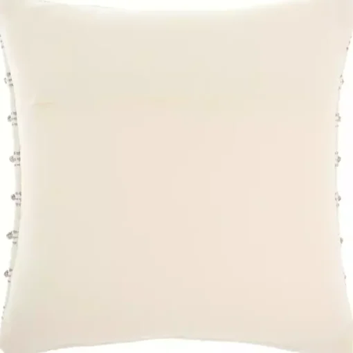 Gray Woven Knotted Stripes Throw Pillow