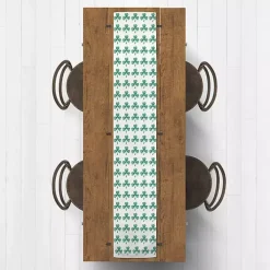 Green and White Clover Grid Table Runner, 72 in.