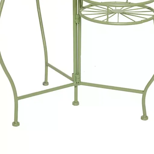 Green Metal Starburst 3-Tier Plant Stand