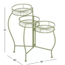 Green Metal Starburst 3-Tier Plant Stand