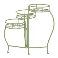 Green Metal Starburst 3-Tier Plant Stand