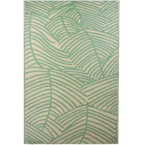 Green Palm Leaf Outdoor Area Rug, 4x6