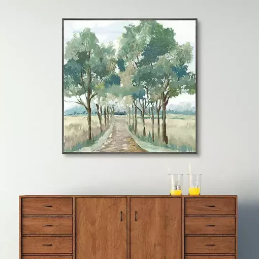 Green Reverie Framed Canvas Art Print