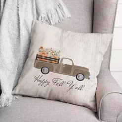 Happy Fall Y'all Pumpkin Truck Pillow