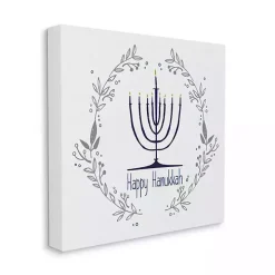 Happy Hanukkah Wreath Canvas Art Print