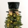 Hat with Rattan Bow Tree Topper