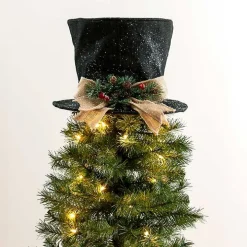 Hat with Rattan Bow Tree Topper