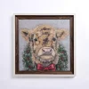 Highland Cow Wreath Framed Art Print