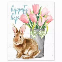 Hippity Hop Rabbit Tabletop Canvas Art Print