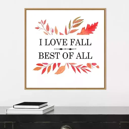 I Love Fall Best Leaves Framed Wall Art