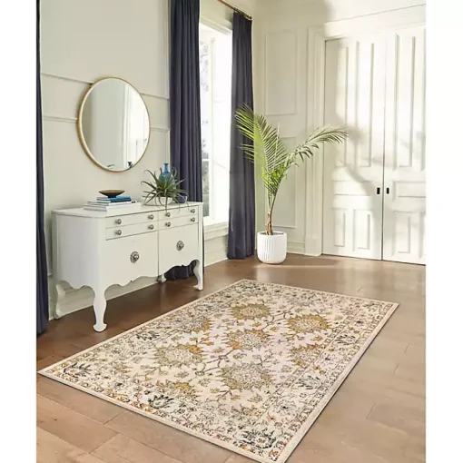 Irene Yellow Daffodil Outdoor Area Rug, 4x7