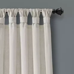 Ivory Burlap Knotted Curtain Panel Set, 108 in.