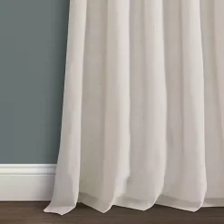 Ivory Burlap Knotted Curtain Panel Set, 108 in.