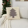 Ivory Christmas Tree Loop Throw Pillow