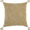 Kantha Khaki Handstitched Throw Pillow