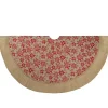 Knit Burlap Poinsettia Tree Skirt
