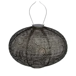 LED Oval Taupe Outdoor Hanging Lantern