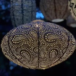 LED Oval Taupe Outdoor Hanging Lantern