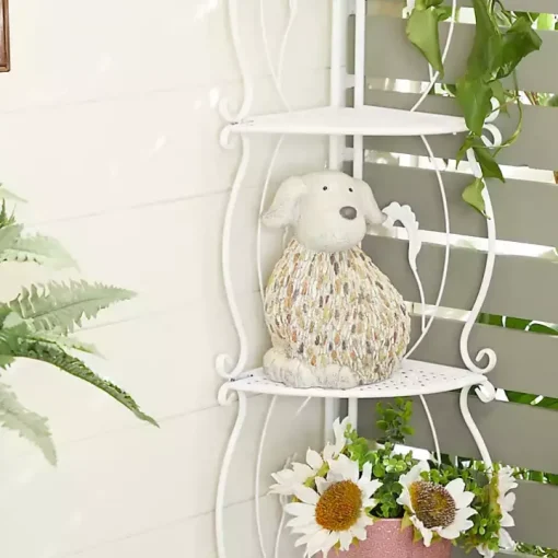 Light Gray Textured Dog Statue