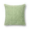 Lime Woven Geometric Outdoor Throw Pillow