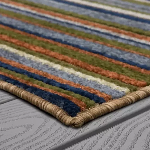 Linear Seaside Outdoor Area Rug, 9x12