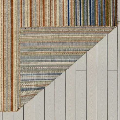 Linear Seaside Outdoor Area Rug, 9x12