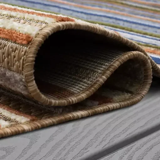 Linear Seaside Outdoor Area Rug, 9x12