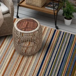 Linear Seaside Outdoor Area Rug, 9x12