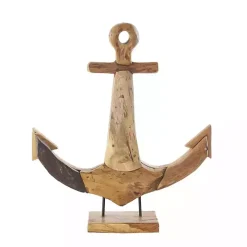 Live Edge Teak Wood Anchor Statue