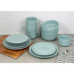 Matte Mineral Blue Kera 16-pc. Dinnerware Set