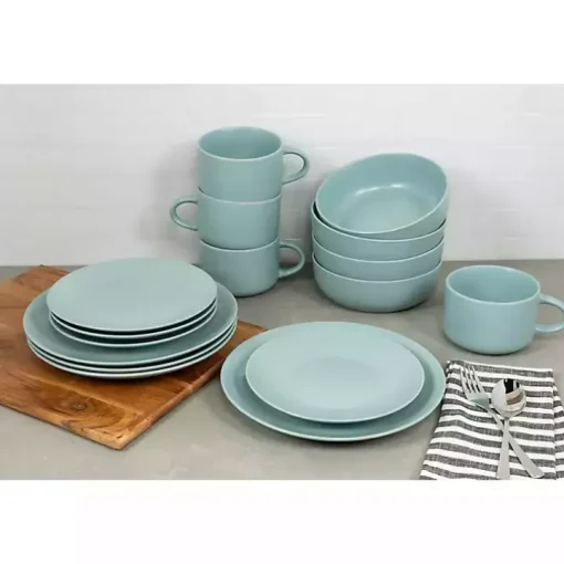 Matte Mineral Blue Kera 16-pc. Dinnerware Set