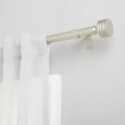 Matte Nickel Stacked Cylinder Curtain Rod, 120 in.
