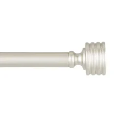 Matte Nickel Stacked Cylinder Curtain Rod, 120 in.