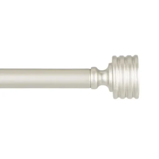 Matte Nickel Stacked Cylinder Curtain Rod, 120 in.