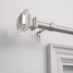 Matte Silver Adjustable Prism Curtain Rod, 72 in.