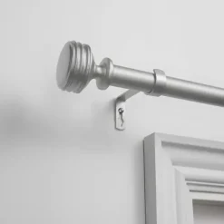 Matte Silver Duke Curtain Rod, 120 in.