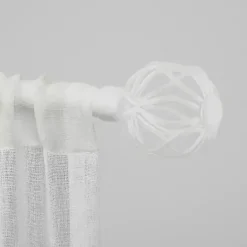 Matte White Open Sphere Curtain Rod, 120 in.