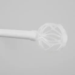 Matte White Open Sphere Curtain Rod, 120 in.