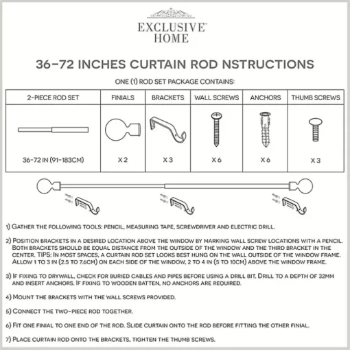 Matte White Open Sphere Curtain Rod, 72 in.