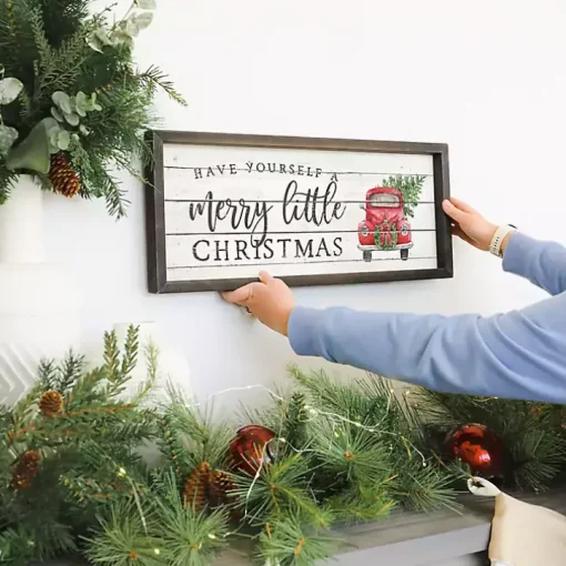 Merry Little Christmas Truck Wall Plaque