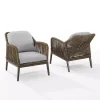 Metal Rope Outdoor Chairs with Cushions, Set of 2