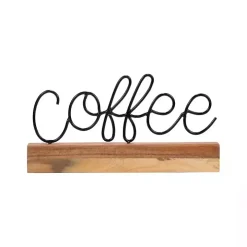 Metal Script Coffee Wood Block