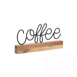 Metal Script Coffee Wood Block