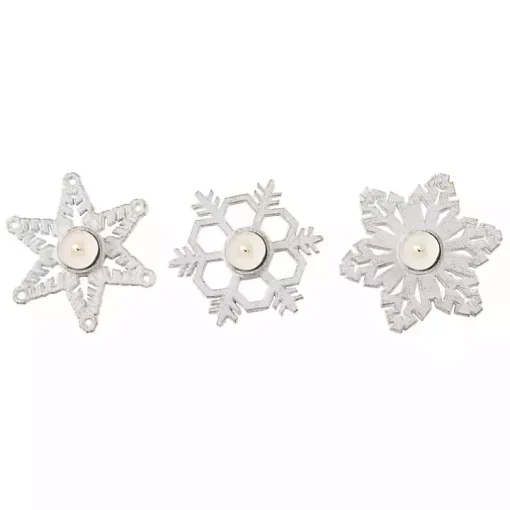 Metal Snowflake Tealight Candle Holders, Set of 3