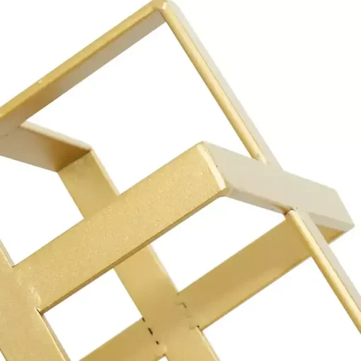 Metallic Gold Cube Sculptures, Set of 2