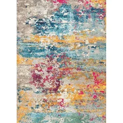 Multicolor Abstract Pattern Area Rug, 7x10