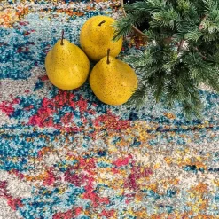Multicolor Abstract Pattern Area Rug, 7x10