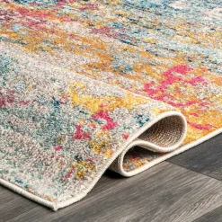 Multicolor Abstract Pattern Area Rug, 7x10