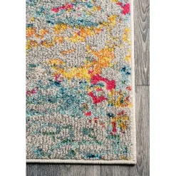 Multicolor Abstract Pattern Area Rug, 7x10