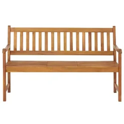 Natural Acacia Wood Bench with Pop-Up Table